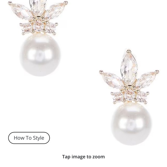 Southern Living Jewelry - Borrowed and Blue White and Gold Earrings with Pearl and Crystal Accents